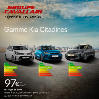 La gamme Kia Citadines est disponible dès 97€/mois en LLD 49 mois